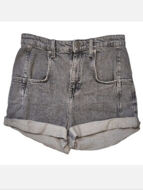 Urban Outfitters BDG High Rise Stretch Roll Hem Jean Shorts Grey Wash Womens 26